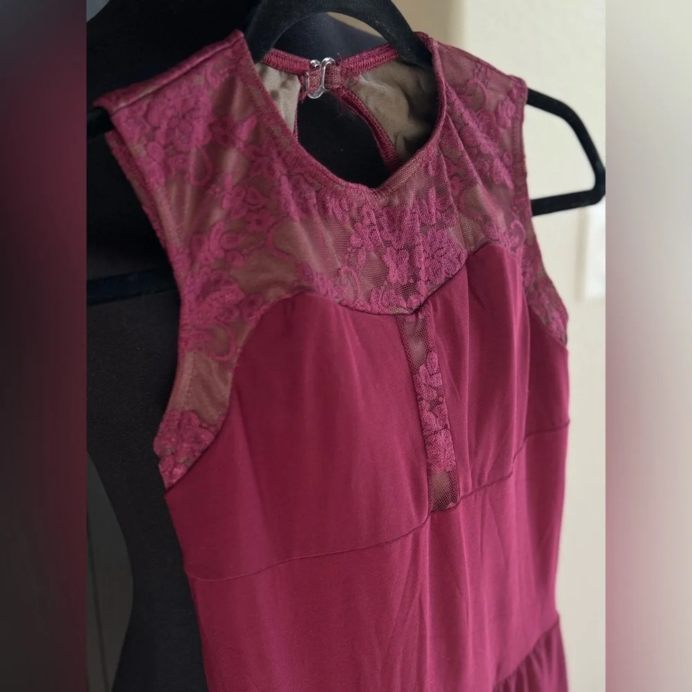 WEISSMAN Dance Costume Burgundy Red Lace Jazz Lyrical ·